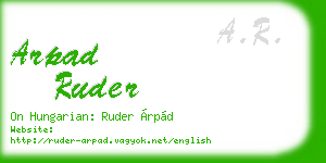 arpad ruder business card